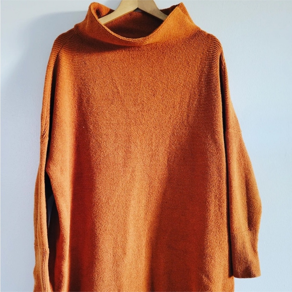 Free People Orange Cowl Neck Sweater